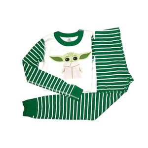 Star Wars Collection By Hanna Andersson Green and White Striped Kids Pajamas